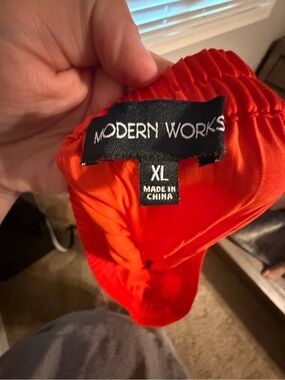 Modern Works XL Red Elastic Waist pants